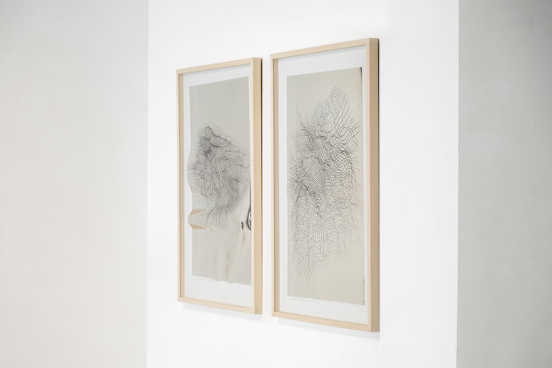 Bent Mirror, 2026 and Bent Mesh, 2026