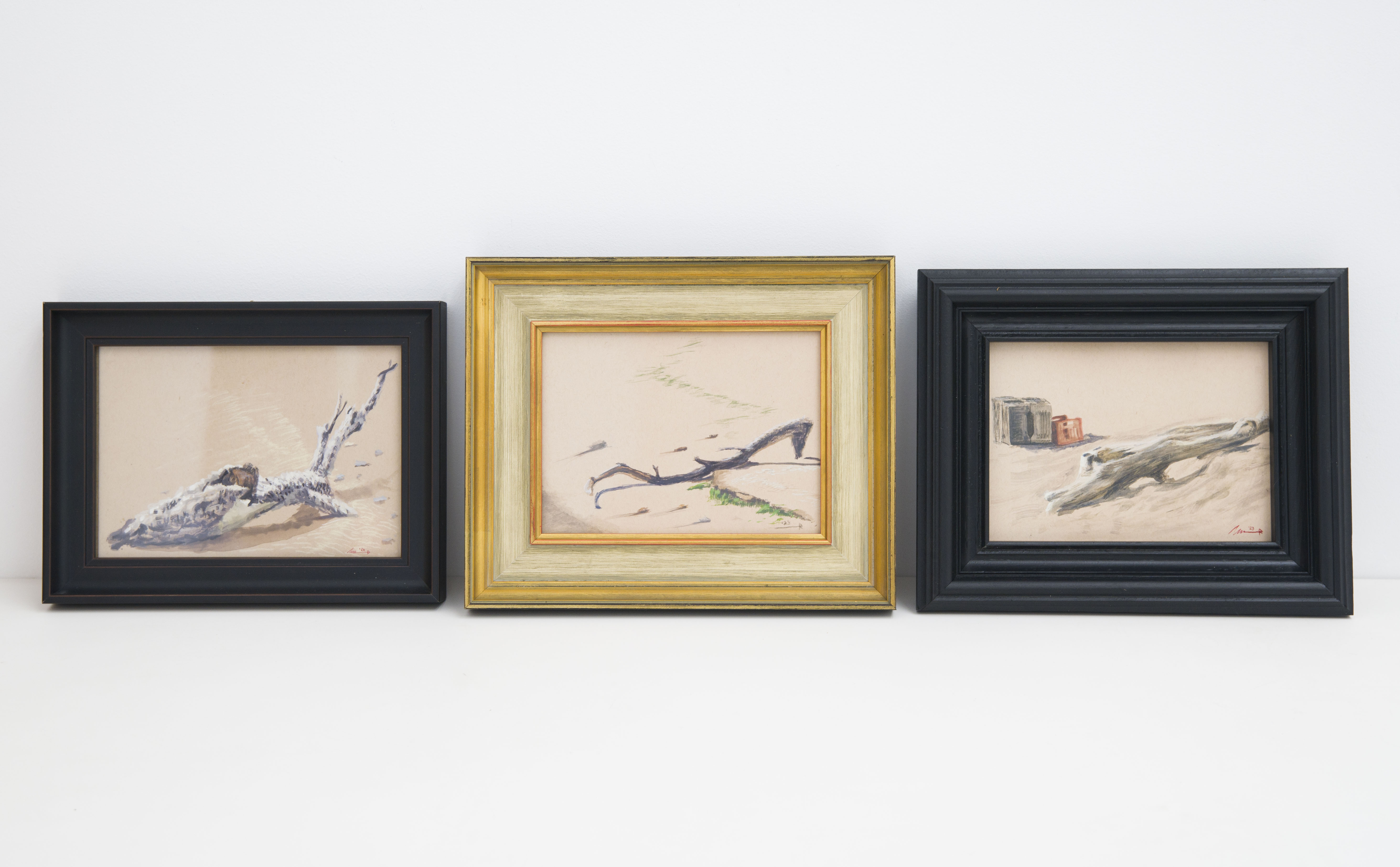 Triptych of Driftwood, 2023-2024