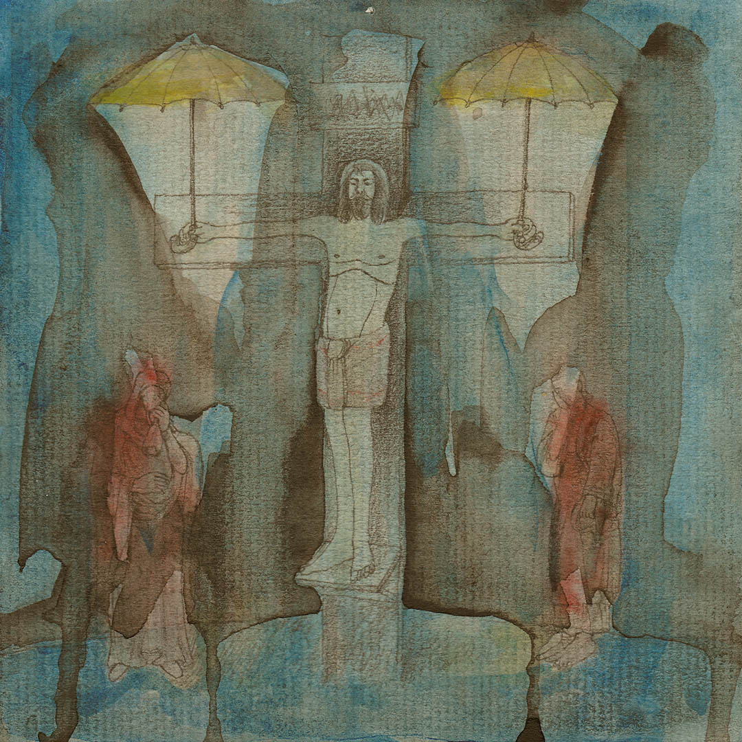 Drawing #47 from the cycle of 150 drawings “Crucifixion for the Fisherman”, 1991-1992