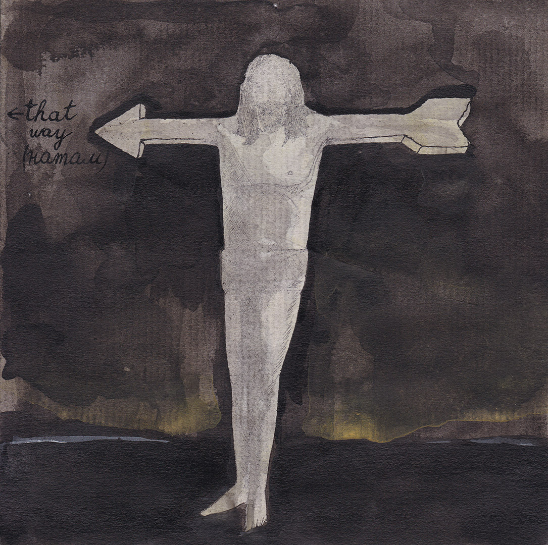 Drawing #21 from the cycle of 150 drawings “Crucifixion for the Fisherman”, 1991-1992