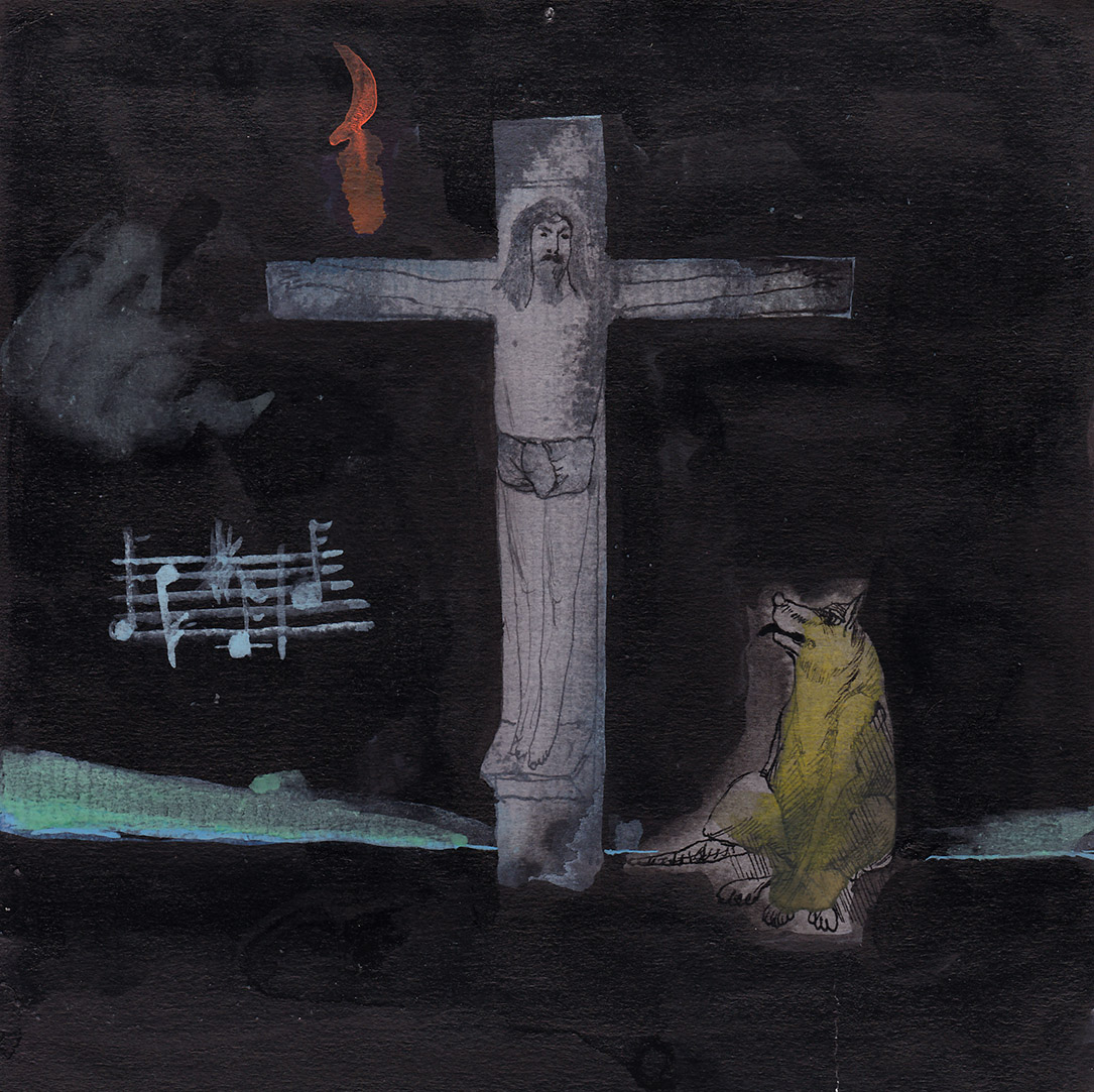 Drawing #62 from the cycle of 150 drawings “Crucifixion for the Fisherman”, 1991-1992