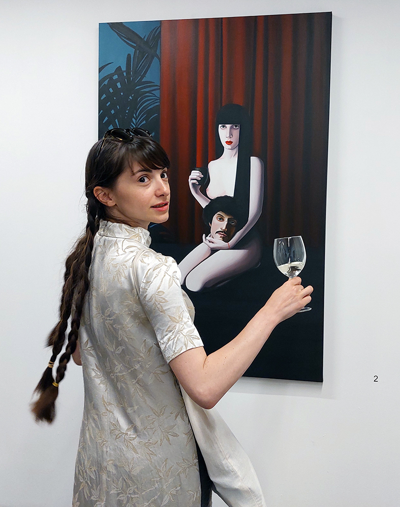 Maria Nalbantova at Iskra Blagoeva’s show. ONE Gallery, Sofia; June 1st, 2022