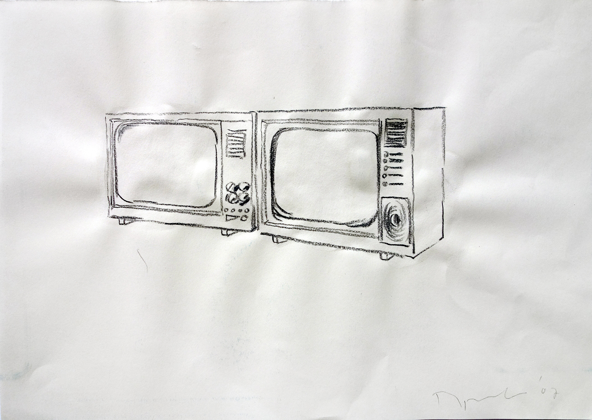 Drawing (Two TV sets), 2007