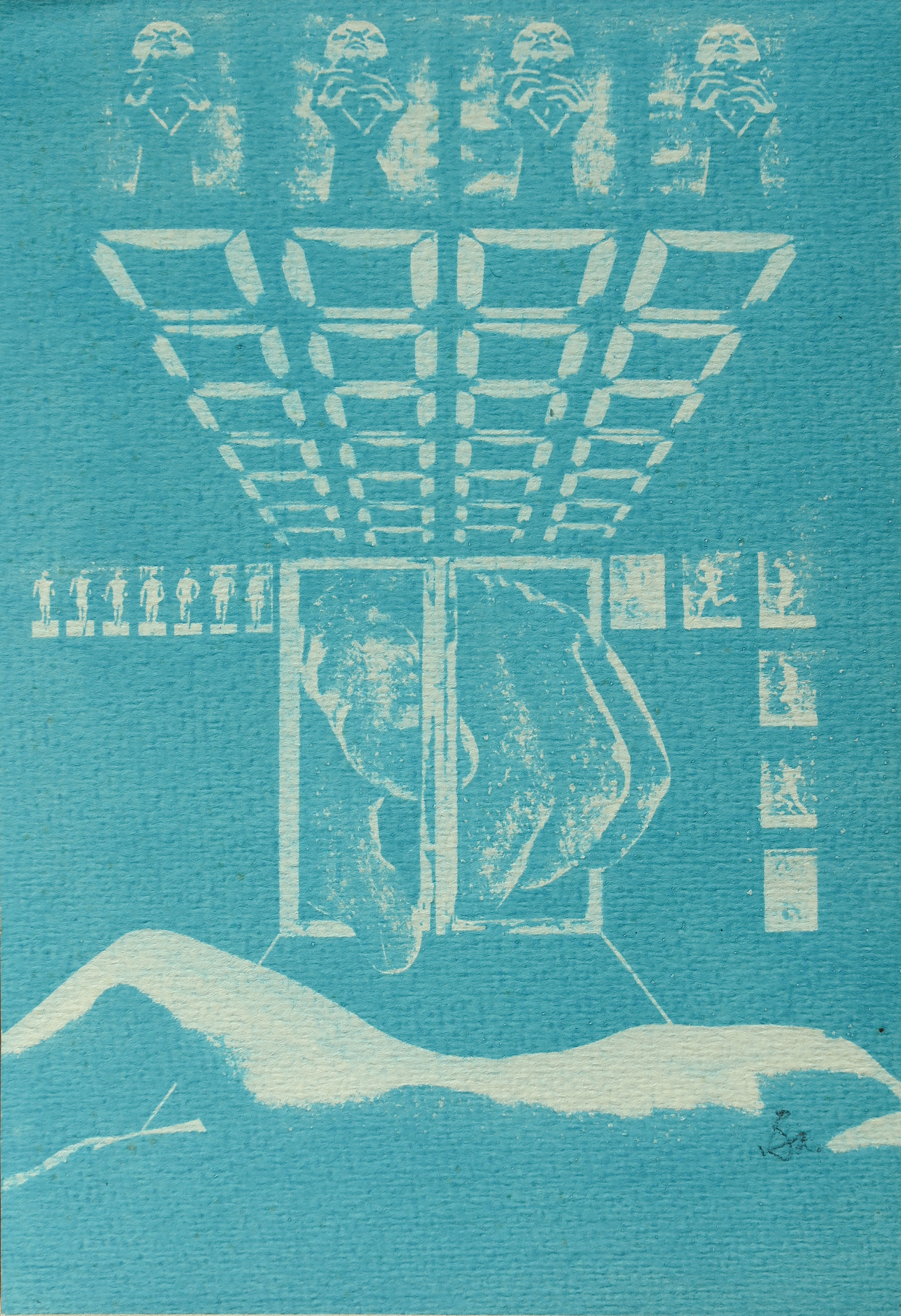 Collage in blue, 1974